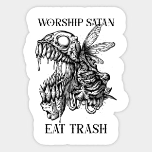 Satanic Devotion: Beelzebub's Cult of Trash Consumption Sticker